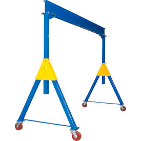 Steel Adjustable Height Gantry Crane, 15'W x 10-1/16'H, Ductile Steel Casters, 10000 lb. Cap