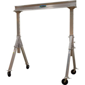 Adjustable Height Aluminum Gantry Crane, 12'W x 8-3/16'H, Phenolic Casters, 4000 lb. Capacity