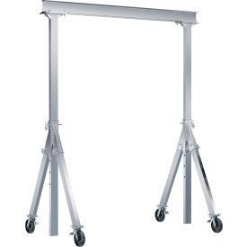 Adj. Height Aluminum Gantry Crane with Total Locking Casters, 12'W x 10-3/16'H, 4000 lb. Cap