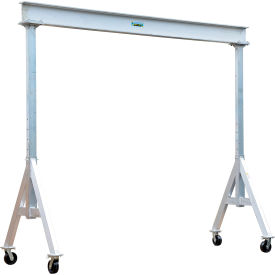 Adjustable Height Aluminum Gantry Crane, 10'W x 12-3/16'H, Phenolic Casters, 6000 lb. Cap