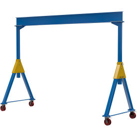 Fixed Steel Knock Down Gantry Crane w/ Ductile Steel Casters, 15'W x 10-1/4'H, 10000 lb. Cap