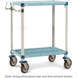 Industrial Plastic Shelving Utility Cart w/2 Shelves, 34-1/2"L x 20-5/16"W x 39-1/4"H