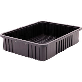 Shelving Tote Boxes, Polypropylene, 22-1/2"L x 17-1/2"W x 5"H, Black