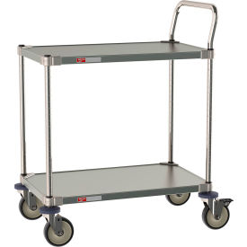 2 Shelf Labs And Cleanroom Stainless Steel Utility Cart, 900 lb. Cap., 34-3/4"L x 18"W x 39"H