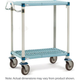 Industrial Plastic Shelving Utility Cart w/2 Shelves, 40-1/2"L x 26-5/16"W x 39-1/4"H