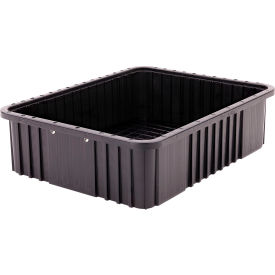 Shelving Tote Boxes, Polypropylene, 22-1/2"L x 17-1/2"W x 6"H, Black