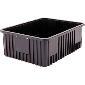 Shelving Tote Boxes, Polypropylene, 22-1/2"L x 17-1/2"W x 8"H, Black