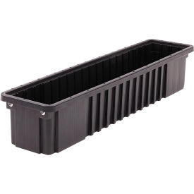 Shelving Tote Boxes, Polypropylene, 26-1/4"L x 6-1/4"W x 5"H, Black