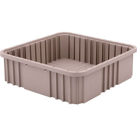 Polypropylene Tote, 16-1/2"L x 16-1/2"W x 5"H, Natural Gray