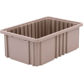 Polypropylene Tote, 16-1/2"L x 10-7/8"W x 6"H, Natural Gray
