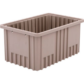 Polypropylene Tote, 16-1/2"L x 10-7/8"W x 8"H, Natural Gray