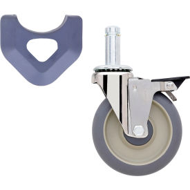High Modulus Donut Swivel/Brake Stem Caster, 5" Dia., 250 lb. Capacity