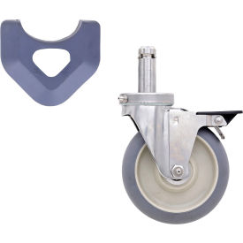 High Modulus Donut Cart Washable Swivel/Brake Stem Caster, 5" Dia., 250 lb. Capacity