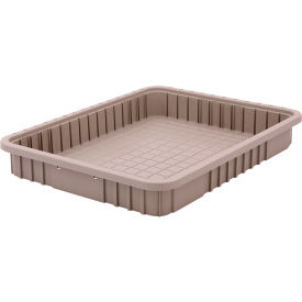 Polypropylene Tote, 22-1/2"L x 17-1/2"W x 3"H, Natural Gray