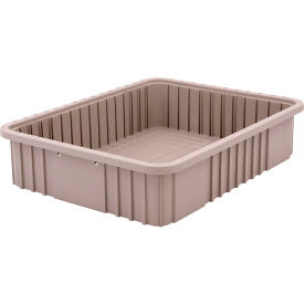 Polypropylene Tote, 22-1/2"L x 17-1/2"W x 5"H, Natural Gray