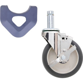Polyurethane Swivel/Brake Stem Caster, 3-3/8"W x 5" Dia., 300 lb. Capacity