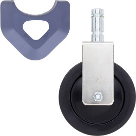 Resilient Rubber Rigid Stem Caster, 5" Dia., 200 lb. Capacity