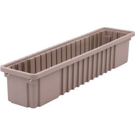 Polypropylene Tote, 26-1/4"L x 6-1/4"W x 5"H, Natural Gray