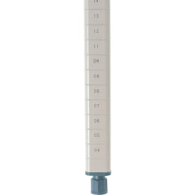 Stationary Shelving Post, Epoxy Coated Steel, 34-3/16"H, Taupe