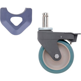 Antimicrobial Polyurethane Swivel/Brake Stem Caster, 5" Dia., 300 lb. Capacity