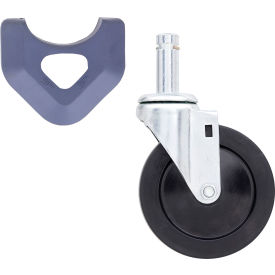 Resilient Rubber Swivel Stem Caster, 5" Dia., 200 lb. Capacity