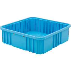 Static Dissipative Polypropylene Tote, 16-1/2"L x 16-1/2"W x 5"H, Blue