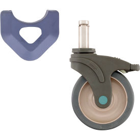 Total-Guard Swivel/Total Lock Brake Stem Caster, 5" Dia., 250 lb. Capacity