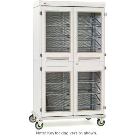 XD Extra Deep Mobile Supply Cabinet, Clear Doors, Key Lock, 42-1/2"W x 28"D x 78"H