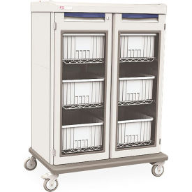 Secure IV Cart, Double-Wide, 42-1/2"L x 27-7/8"W x 58"H, Taupe