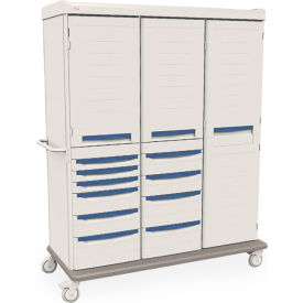 Mobile Supply Cabinet with 4 Doors, 62-1/2"W x 24-7/8"D x 78-5/16"H
