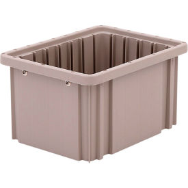 Polypropylene Tote, 10-7/8"L x 8-1/4"W x 6"H, Natural Gray