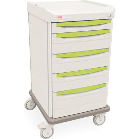 Med Surg Cart, 22-3/4"L x 24-7/8"W x 41-3/4"H, Taupe/Green