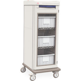 Secure IV Cart, Single-Wide, 22-11/16"L x 27-7/8"W x 58"H, Taupe
