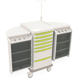 IV Therapy Cart, 34-1/8"L x 24-7/8"W x 44-3/4"H, Taupe/Green