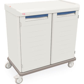 Mobile Supply Unit with 2 Shelves, 42-1/2"L x 24-7/8"W x 43"H, Taupe