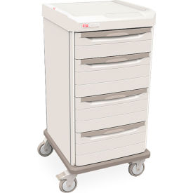 Bedside Cart with 4 Drawer, 22-3/4"L x 24-7/8"W x 44-3/4"H, Taupe