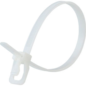 12" Releasable/Reusable Cable Ties, 50 lb. Tensile Strength, Natural, 100/Pack