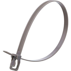 14" Releasable/Reusable Cable Ties, 120 lb. Tensile Strength, Gray, 20/Pack
