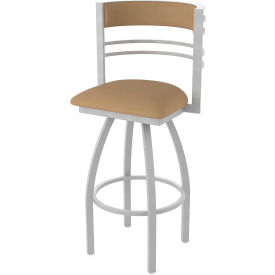 Hunter 30" Swivel Bar Stool, Canter Sand Seat, Anodized Nickel Finish