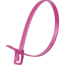 14" Releasable/Reusable Cable Ties, 120 lb. Tensile Strength, Purple, 100/Pack
