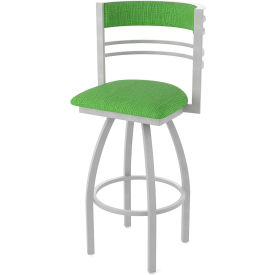 Hunter 30" Swivel Bar Stool, Graph Parrot Seat, Anodized Nickel Finish