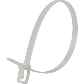 18" Releasable/Reusable Cable Ties, 120 lb. Tensile Strength, Natural, 100/Pack
