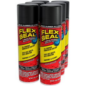 Liquid Spray Rubber Sealant Coating, 14 oz. Can, Black, Pack of 6