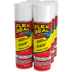 Liquid Spray Rubber Sealant Coating, 14 oz. Can, White, Pack of 6