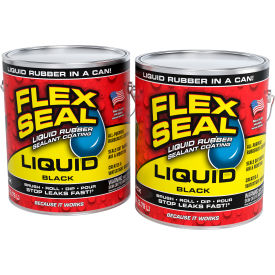 Liquid Rubber Sealant Coating, 1 Gallon Can, Black, Pack of 2