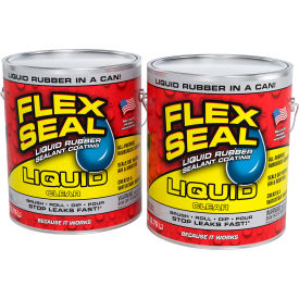 Liquid Rubber Sealant Coating, 1 Gallon Can, Clear, Pack of 2