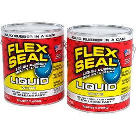 Liquid Rubber Sealant Coating, 1 Gallon Can, White, Pack of 2