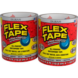 Flex Tape Strong Rubberized Waterproof Tape, 4" x 5', Clear, Pack of 4