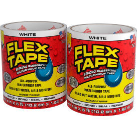 Flex Tape Strong Rubberized Waterproof Tape, 4" x 5', White, Pack of 4