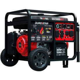 Tri Fuel Portable Generator with CO Alert & Electric/Recoil Start, 10500 Rated Watts